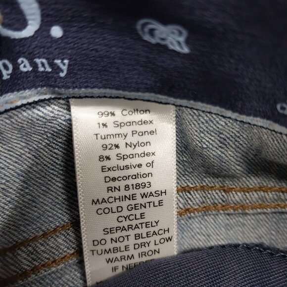 3801 Size 14p Upcycled Denim & Company Flare Leg high rise Jeans. - Picture 5 of 5